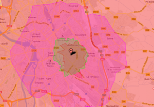 Carte isochronique de Toulouse